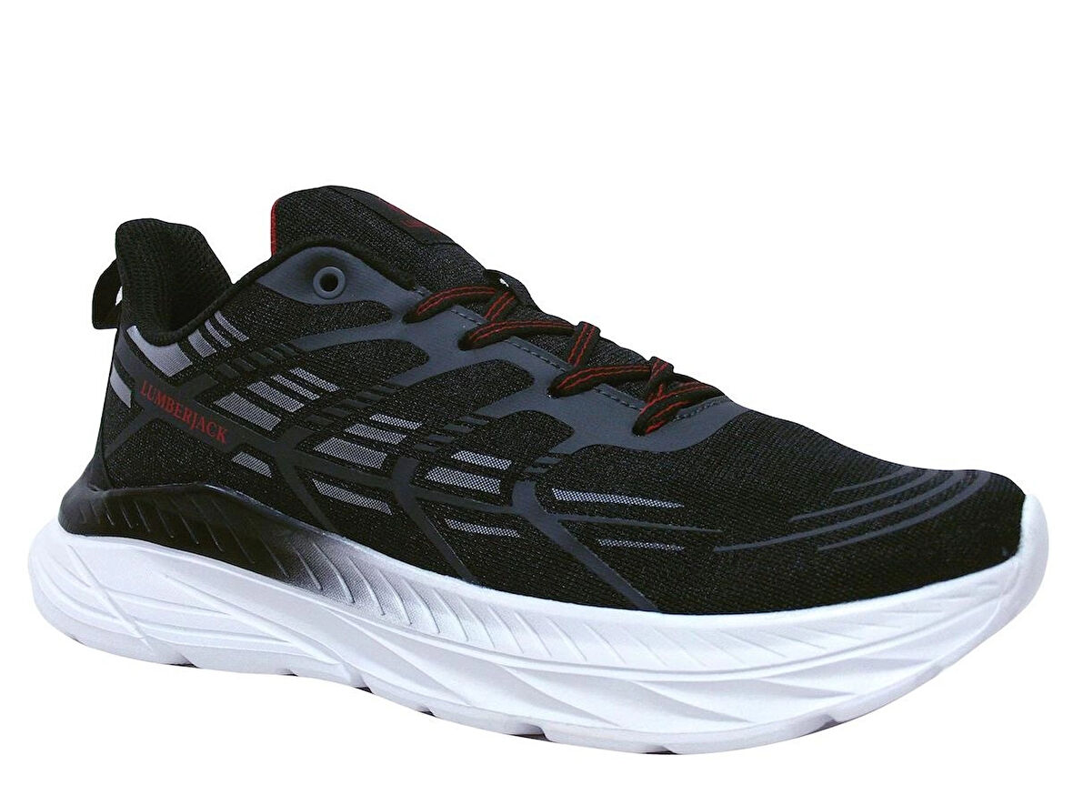 Lumberjack Siyah Beyaz Kırmızı Bağcıklı Sneakers Spor Ayakkabı
