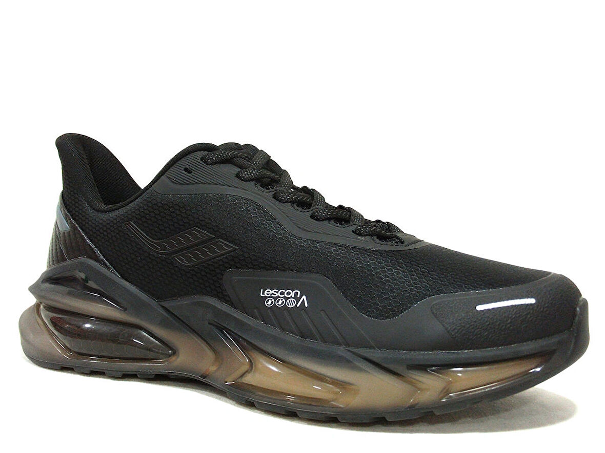 Lescon Siyah Air Taban Sneakers Bağcıklı Spor Ayakkabı