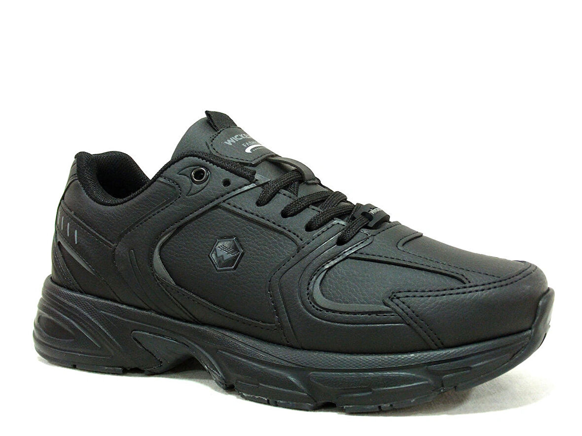 Wickers Siyah Bağcıklı Sneakers Spor Ayakkabı