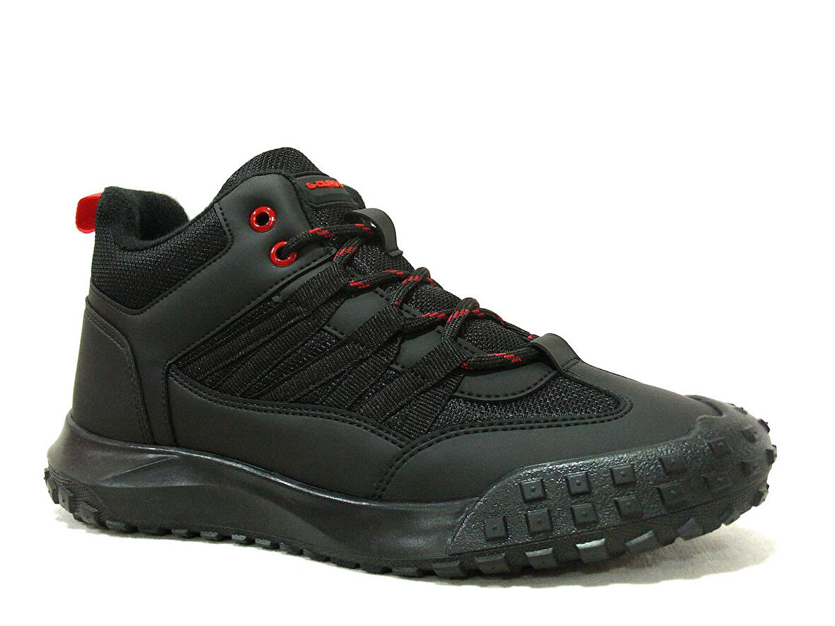 G-Class Siyah Kırmızı Bağcıklı Boğazlı Sneakers Spor Ayakkabı
