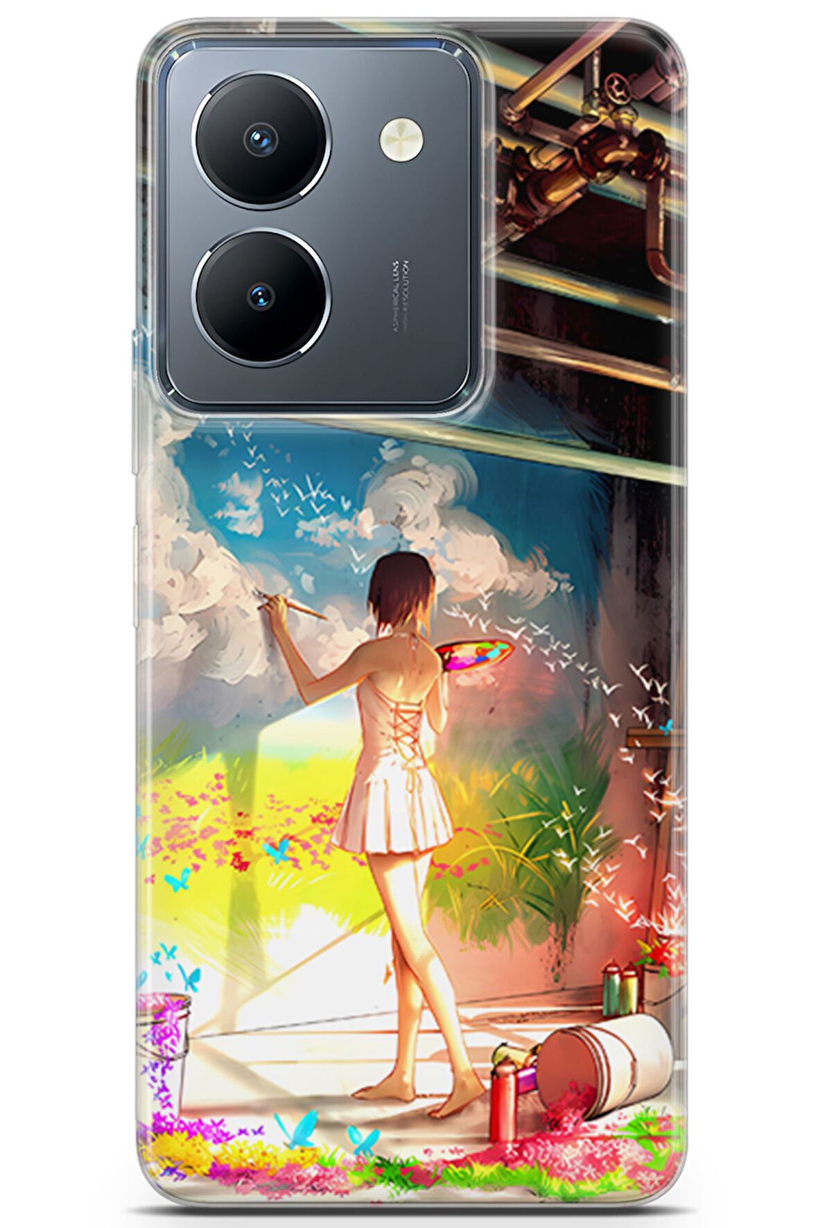 Vivo Y36 uyumlu Girls 6 Parlak Baskılı Renkli Hayaller