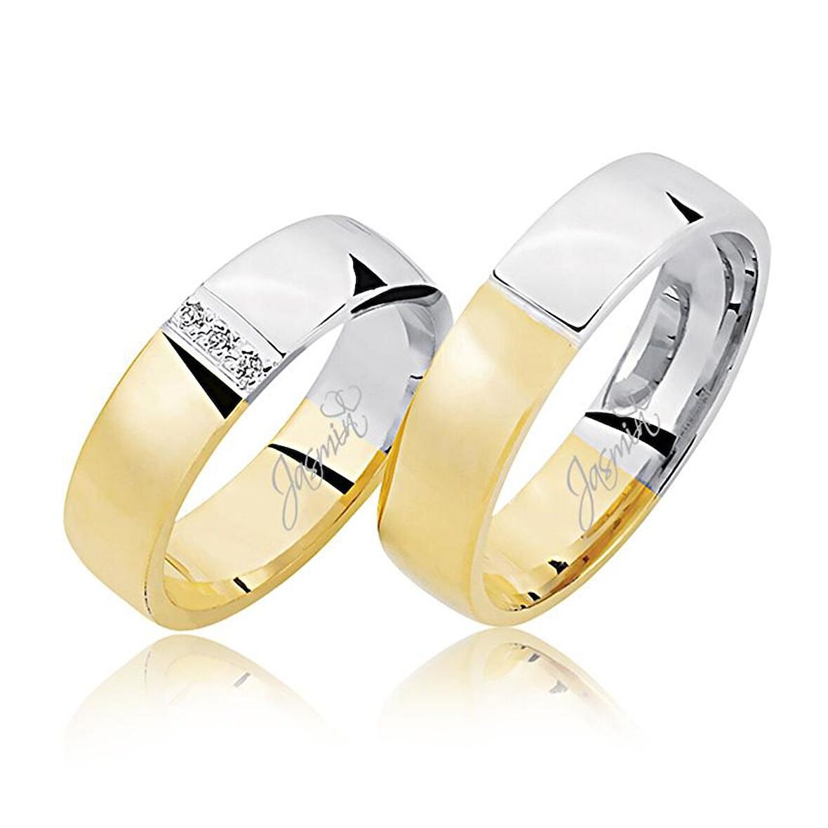 Sarı Beyaz Altın Alyans 1804