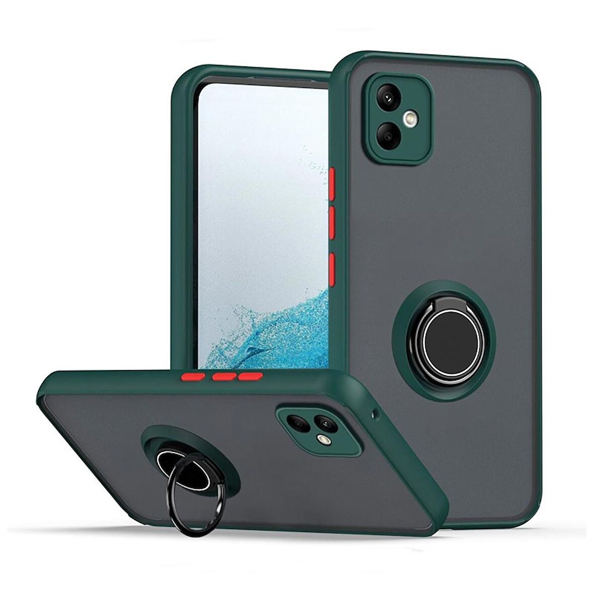Gpack Samsung Galaxy A05 Kılıf Montreal Yüzüklü Mıknatıslı Kamera Korumalı Silikon