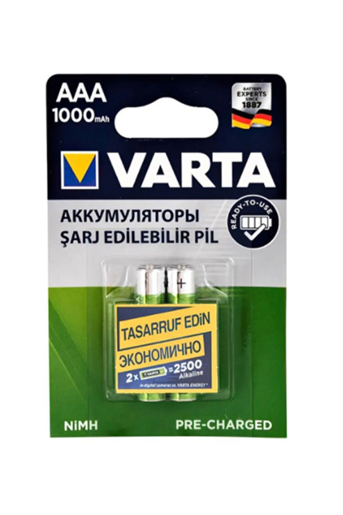 57033 1000mah Aaa Şarj Edilebilir Kalem Pil 2'li Paket