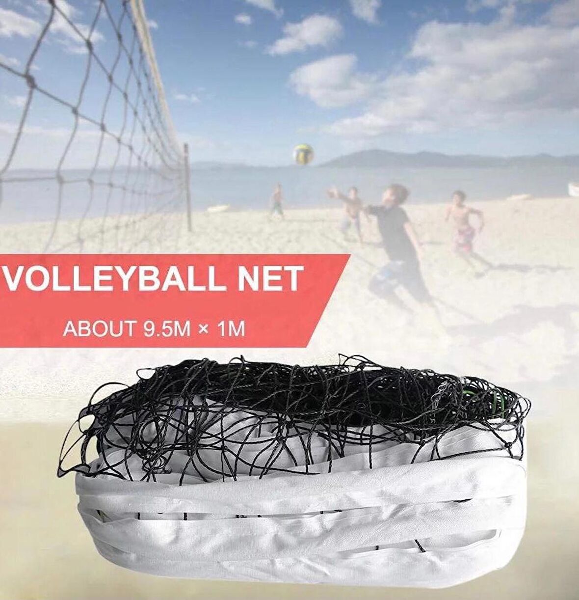 9.5 Metre Taşınabilir Pratik Ve Profesyonel Voleybol Filesi Beach&okul&sahil&otel Tipi Voleybol Ağı 