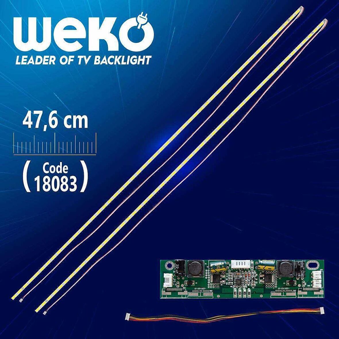 43 UNİVERSAL E-LED 51 LEDLİ (7020) 476MM 360-450MA 51-54V ÇİFT LED+SÜRÜCÜ+KABLO TAKIM (WK-1370)