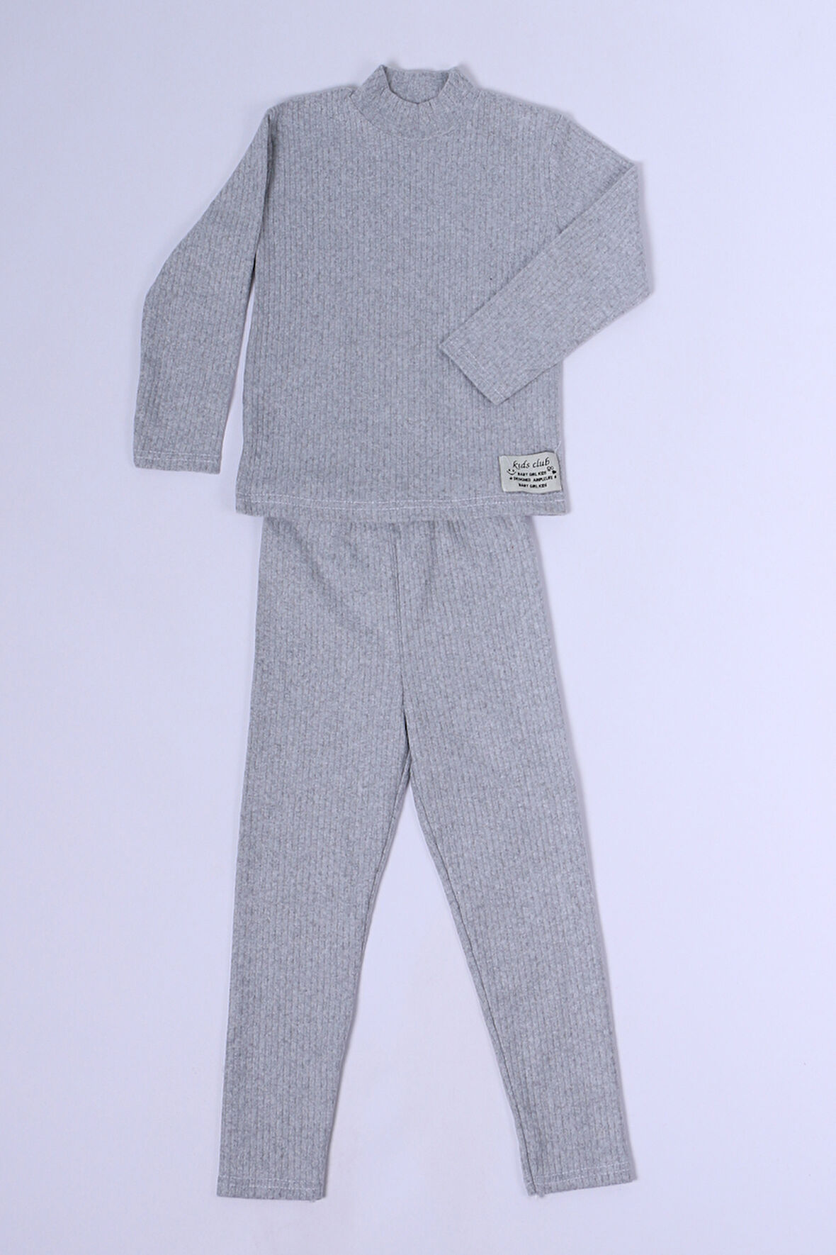 KIZ ÇOCUK ALT-ÜST TAKIM BOĞAZLI DÜZ RENK D18