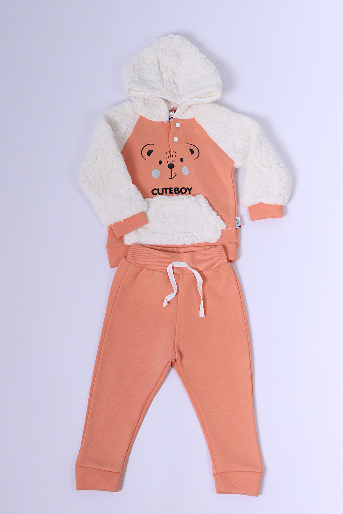 BEBEK PELUŞ EŞOFMAN TAKIMI BASKILI ÇITÇITLI D38