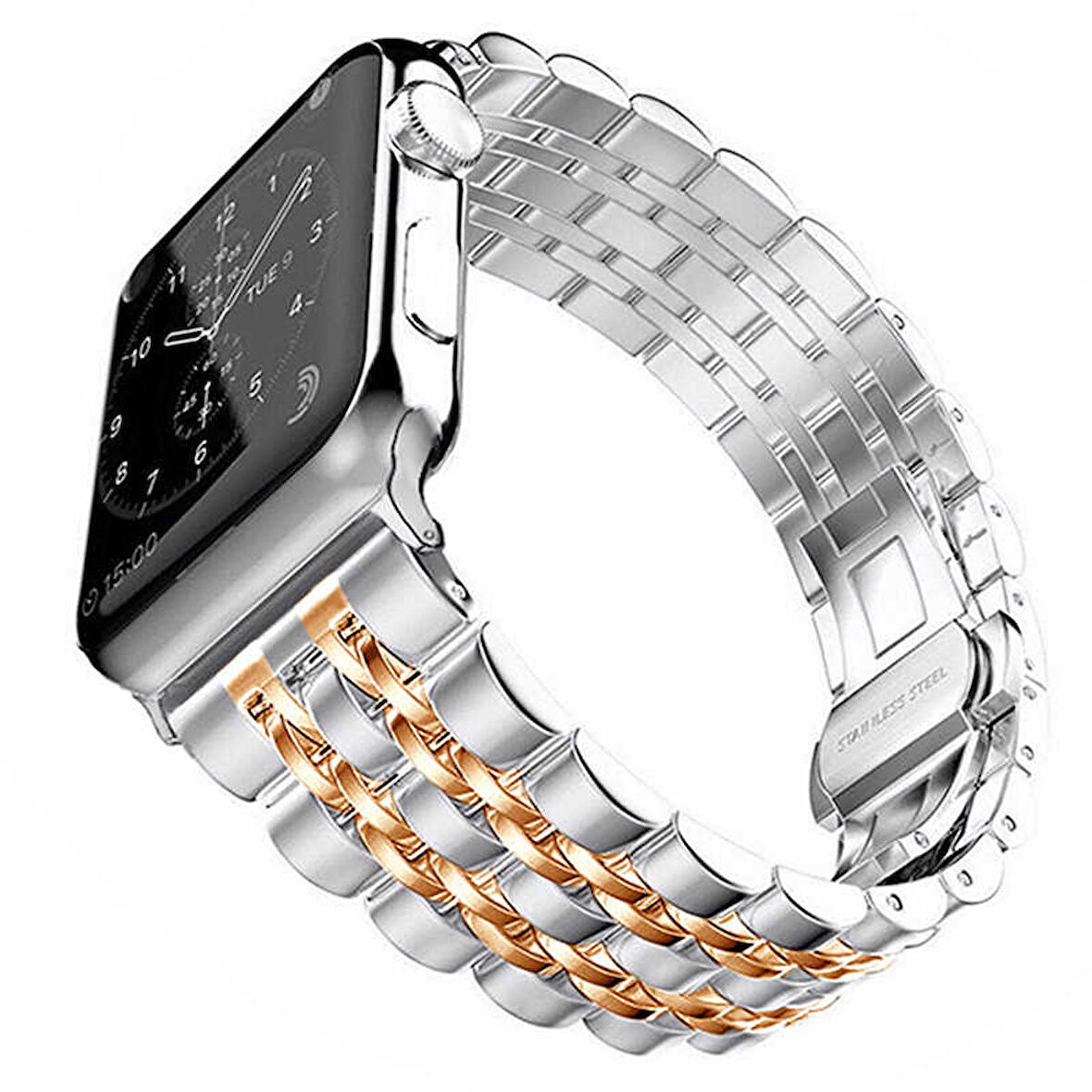 Zore Apple Watch 44mm Uyumlu KRD-14 Metal Kordon