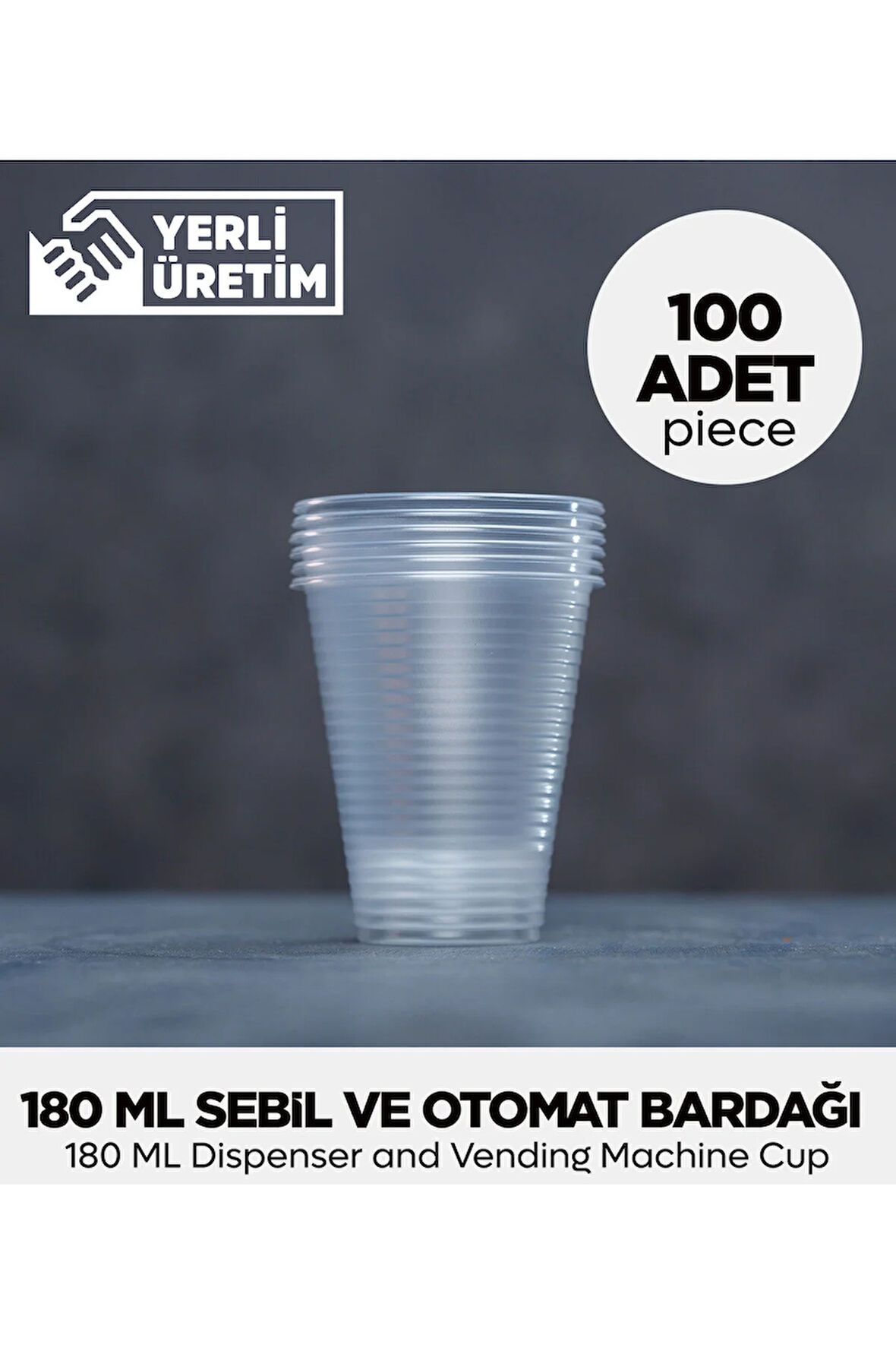 180 ML Plastik Sebil ve Otomat Bardağı 100 Adet