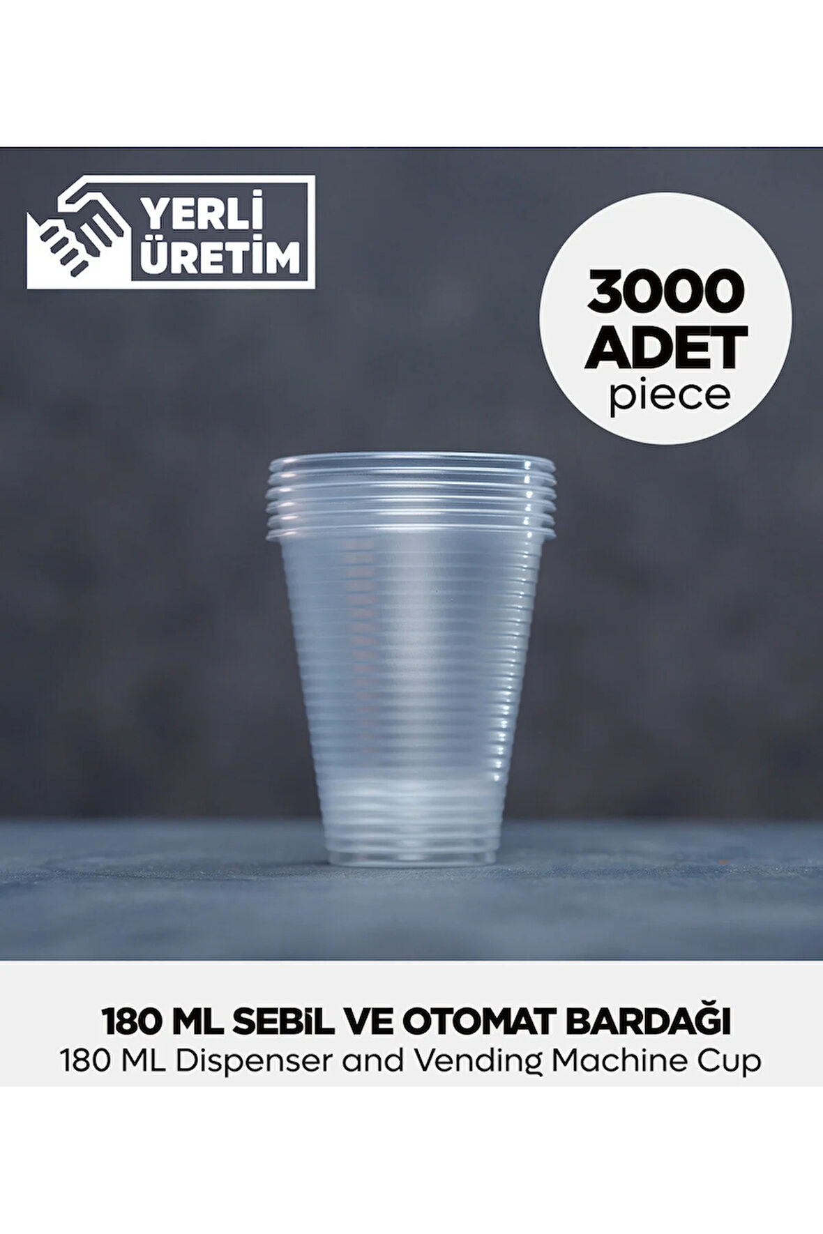 180 ml Plastik Sebil Ve Otomat Bardağı 3.000 Adet - Yüksek Kalite