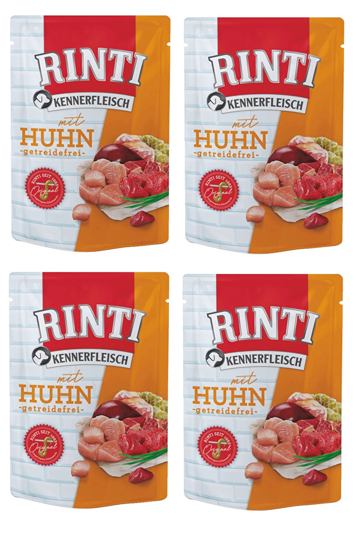 Rinti Pouch Tavuklu Köpek Yaş Mama 400 Gr. X 4 Adet
