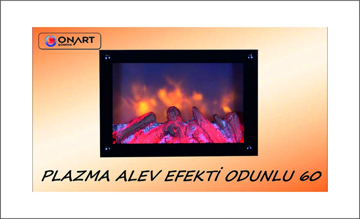 Elektrikli Şömine Plazma Alev Efekti Odunlu 60