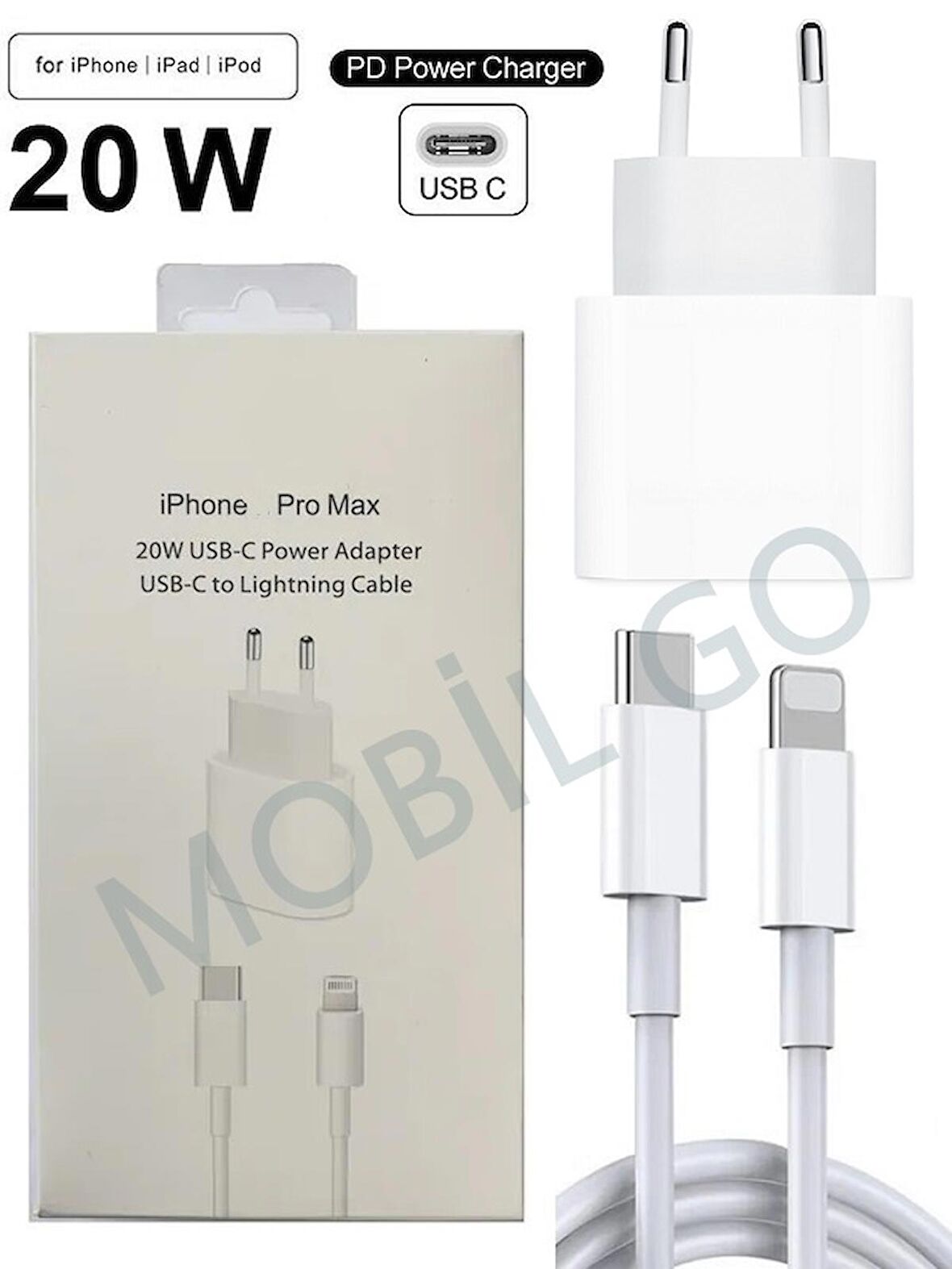 Iphone Tüm Serilerle Uyumlu Hızlı Şarj Aleti Kablo Adaptör Set Iphone 11 / 12 / 13 / 14 Pro Max