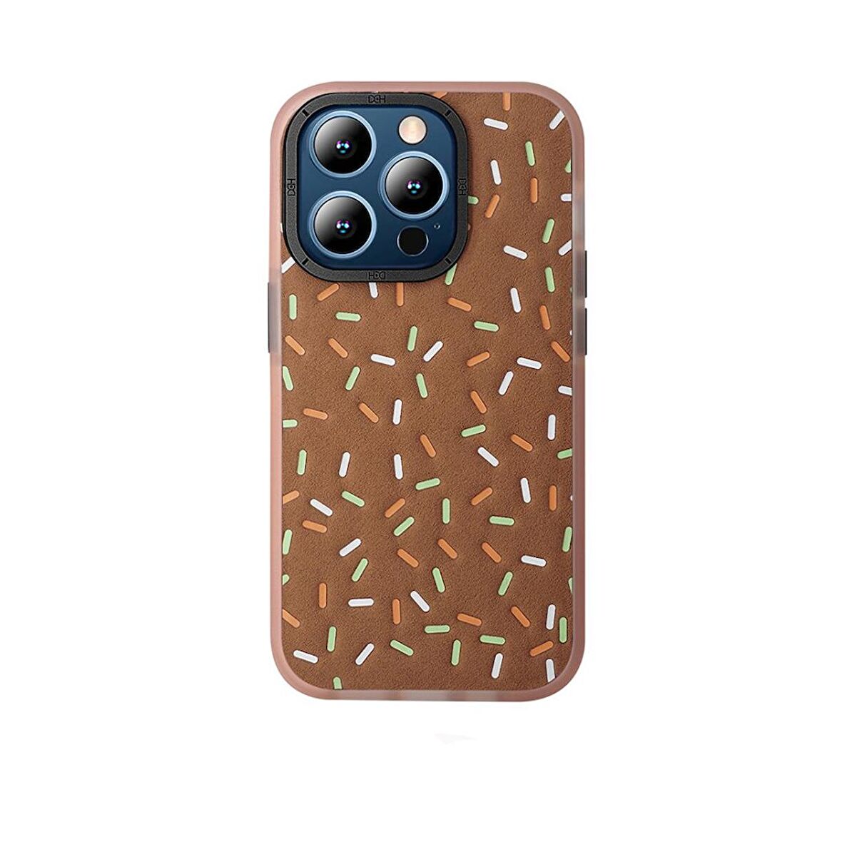 Gpack Apple iPhone 14 Pro Max Kılıf Renkli Kısa Çizgi Detaylı Bern HBC-222 Kapak