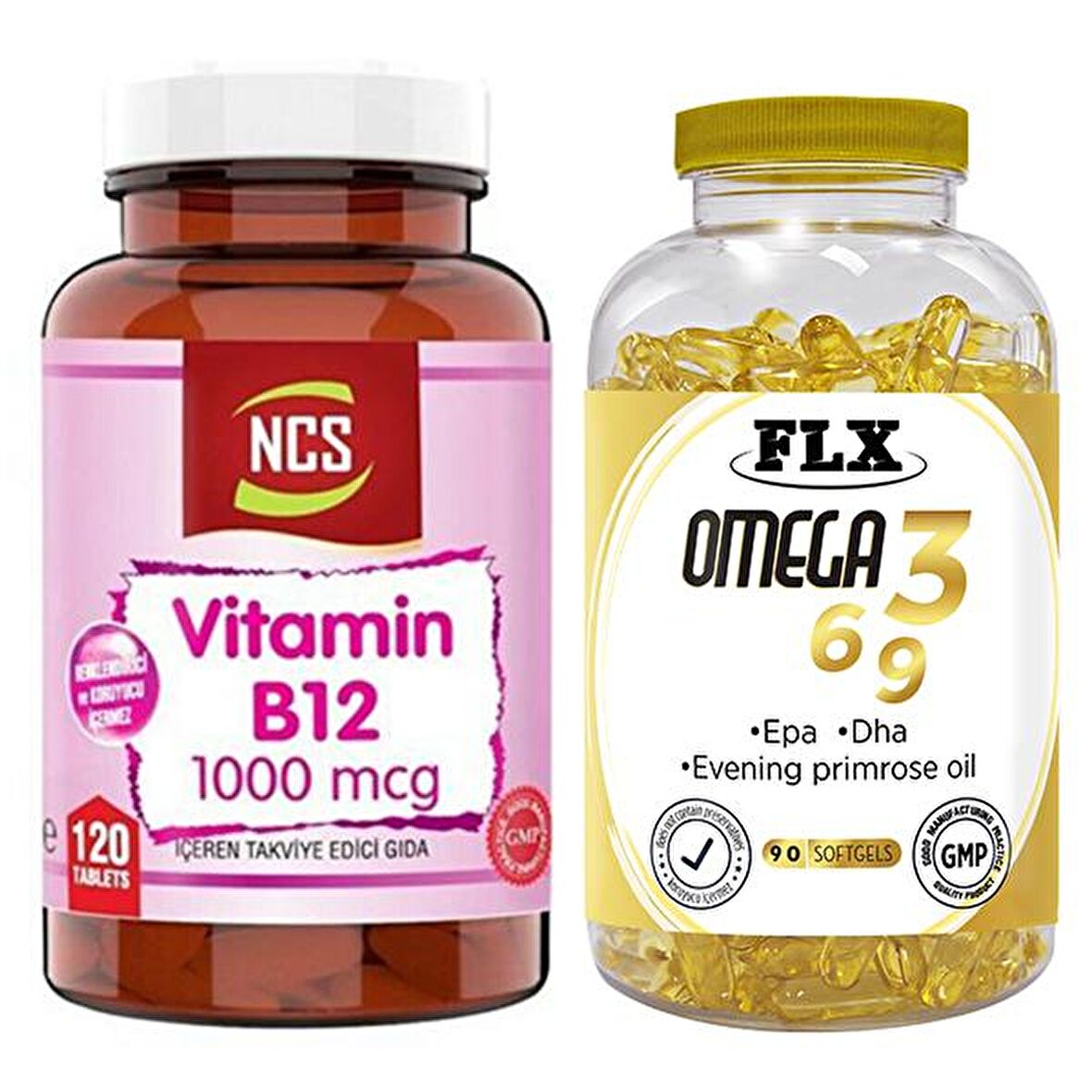 Ncs Vitamin B12 120 Tablet & Flx Omega 3-6-9 90 Tablet