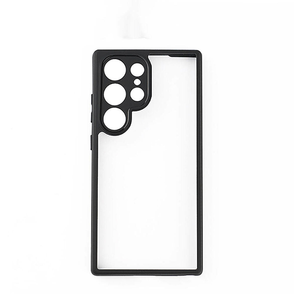 Gpack Samsung Galaxy S24 Ultra Kılıf Roll Arkası Şeffaf Plastik Kenar Silikon Airbagli