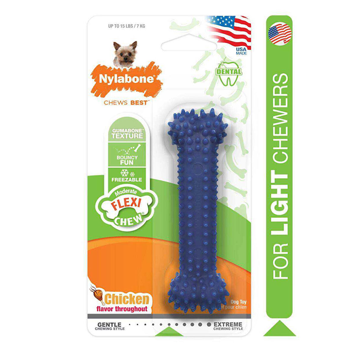 812784-Nylabone Tavuk Aromalı Dental Köpek Oyuncağı XS