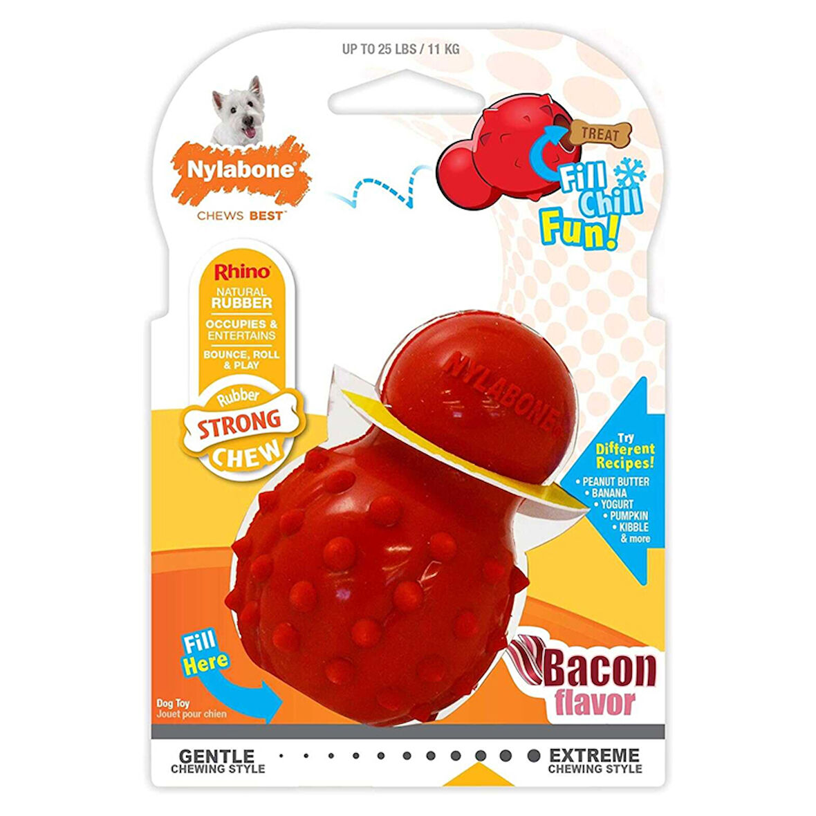 851882-Nylabone Domuz Aromalı Köpek Kemirme ve Ödül Topu Xs