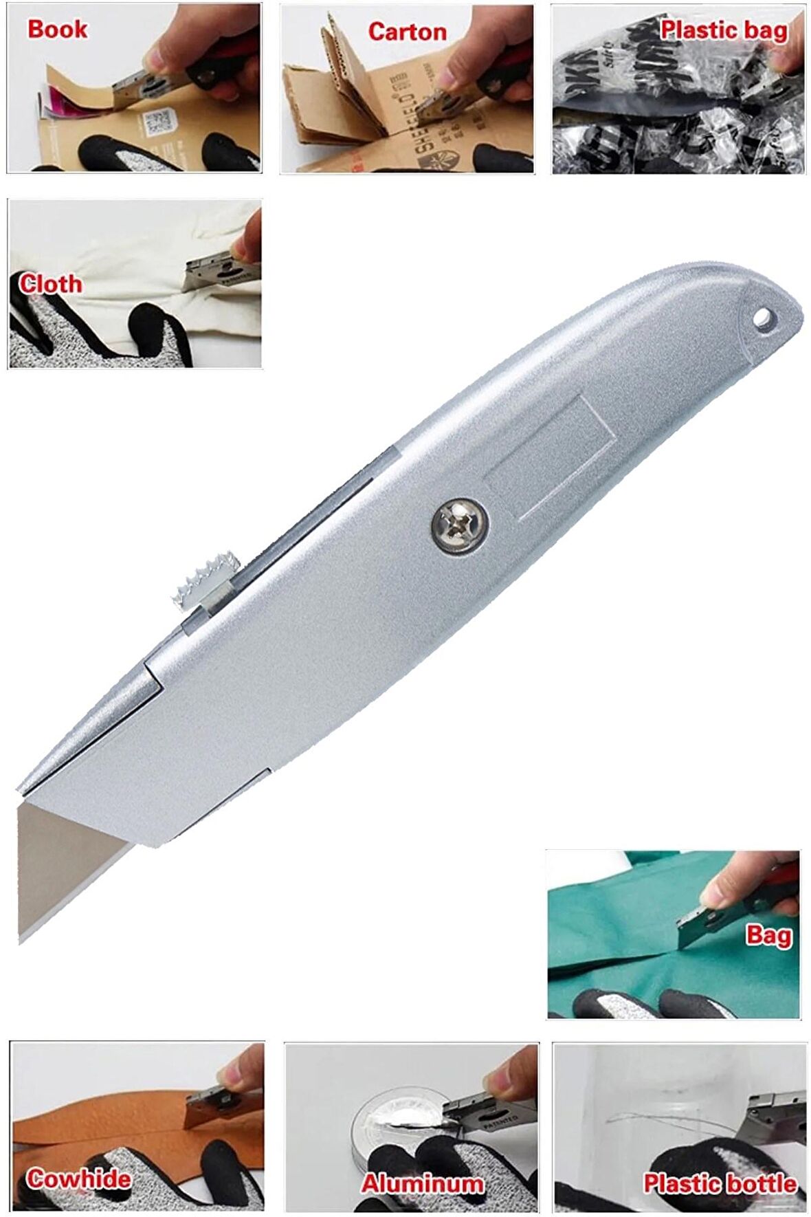 Hazneli Metal Maket Bıçağı Halı Plastik Halıfleks Karton Ahşap Kağıt Kesme Bıçağı