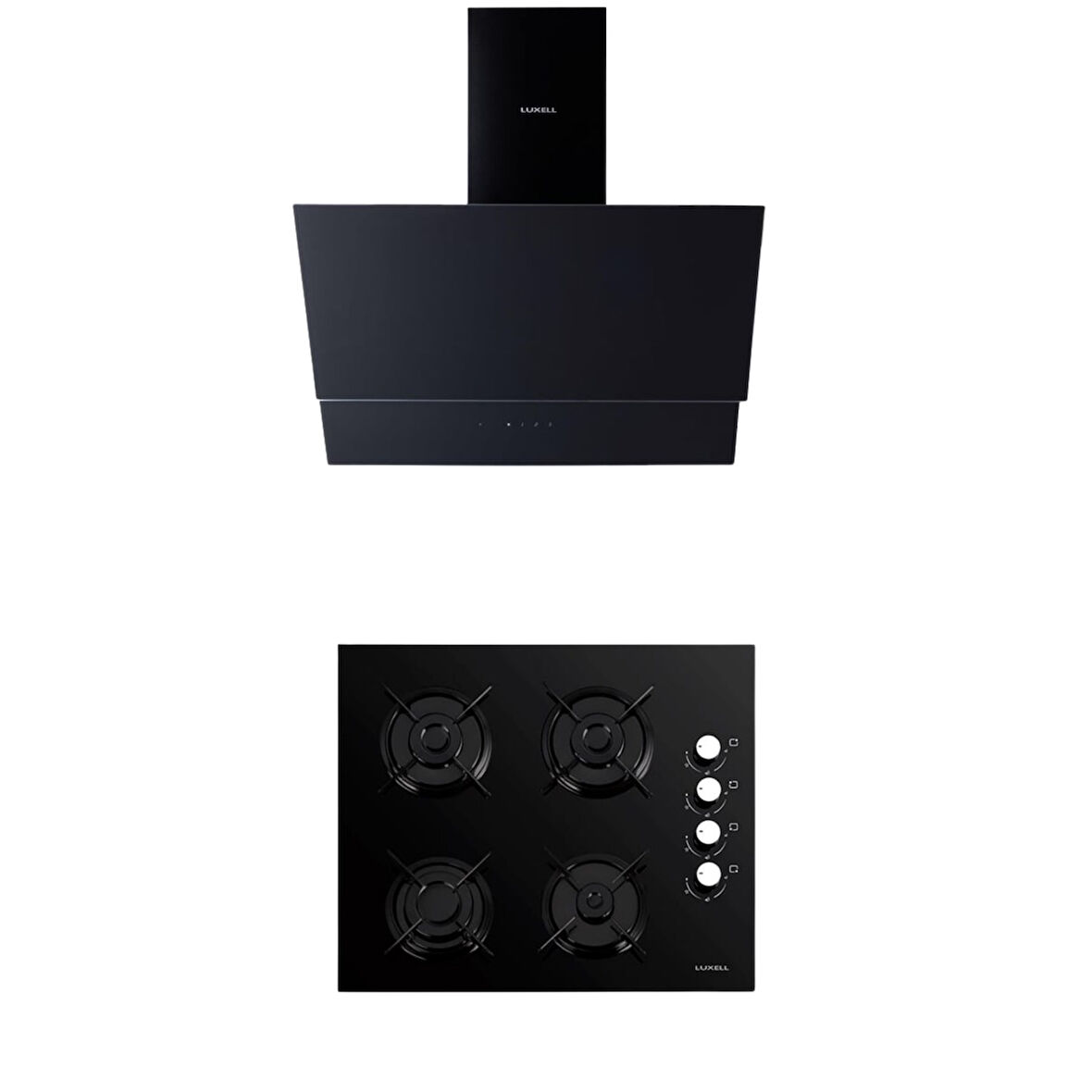 LUXELL 2 Lİ SİYAH CAM SET (DAVLUMBAZ-SET ÜSTÜ OCAK)
