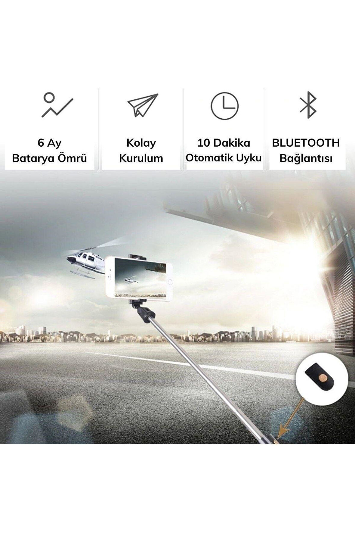 Sabitlenebilir Cep Telefon Tutucu Ayarlanabilir Taşınabilir 3 Ayaklı Tripod Selfie Çubuğu (4130)