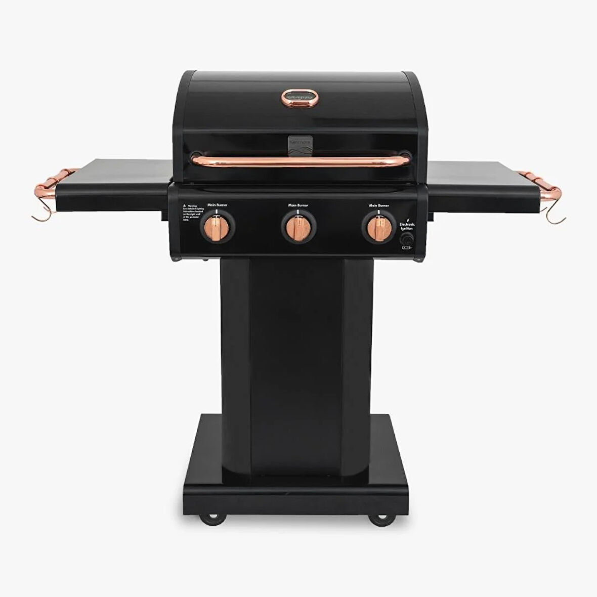 Kenmore Gazlı Barbekü 3 Ocaklı Siyah - Bakır