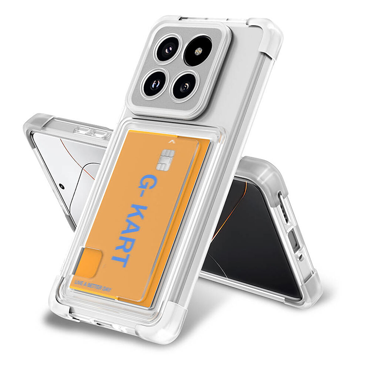 Gpack Xiaomi Mi 14 Pro Kılıf G-Kart Darbe Korumalı Kartlıklı Silikon