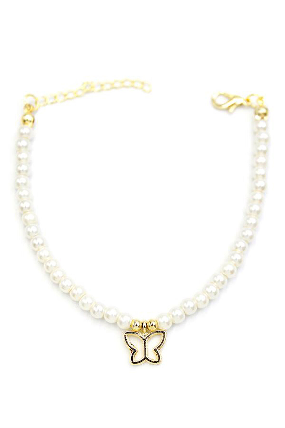 Kelebek İnci Bileklik - Altın