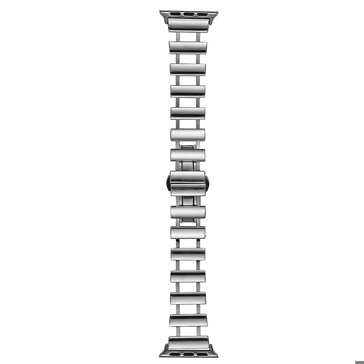 Gpack Apple Watch SE 2 2023 40mm Kordon Metal Yandan Çıtçıtlı Boşluklu Tasarım KRD96
