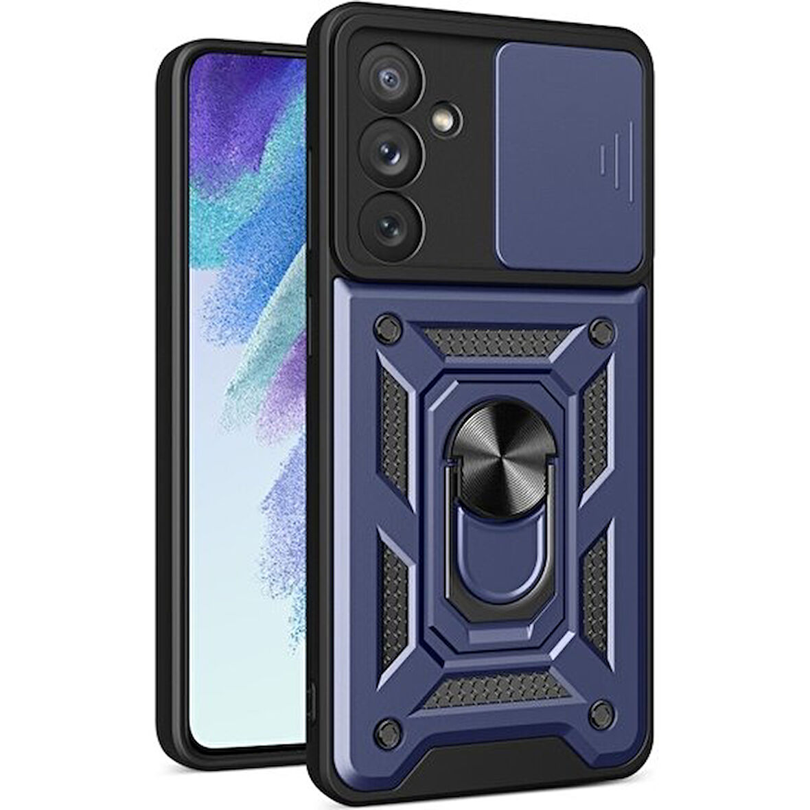 Gpack Samsung Galaxy A34 Kılıf Tank Aramid Sürgülü Vega Yüzüklü Sert Silikon