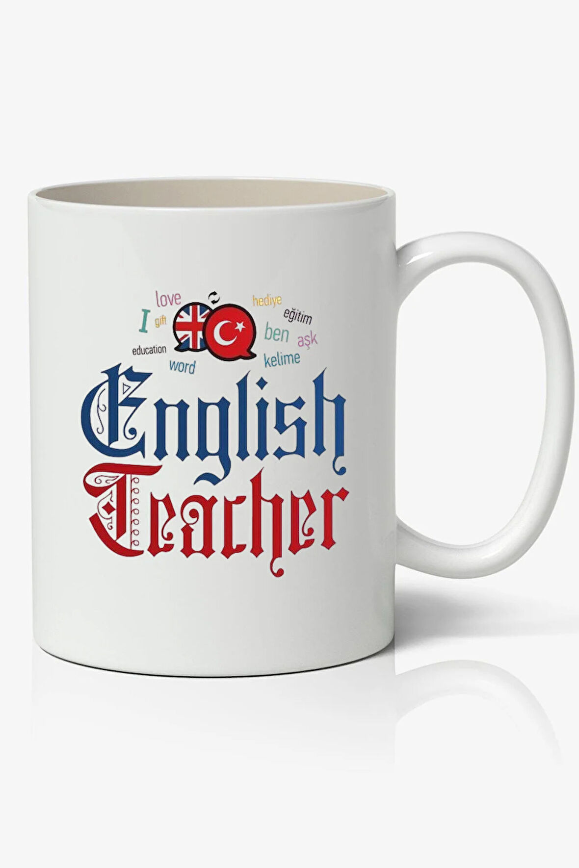 Kişiye Özel İngilizce Öğretmeni Temalı Beyaz Kupa - Öğretmenler Günü