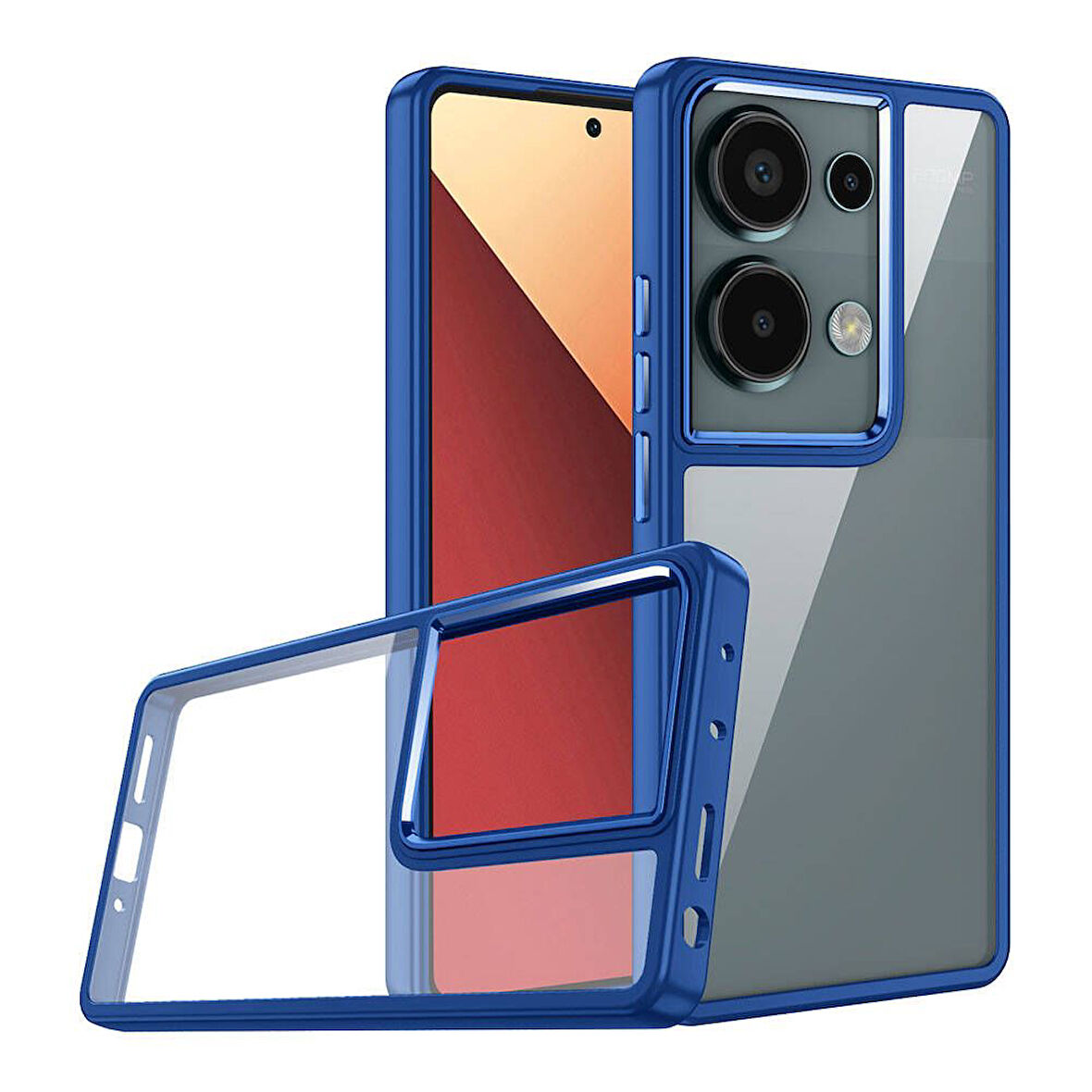 Gpack Xiaomi Redmi Note 13 Pro 4G Kılıf Flora Sert Silikon Arkası Cam Şeffaf