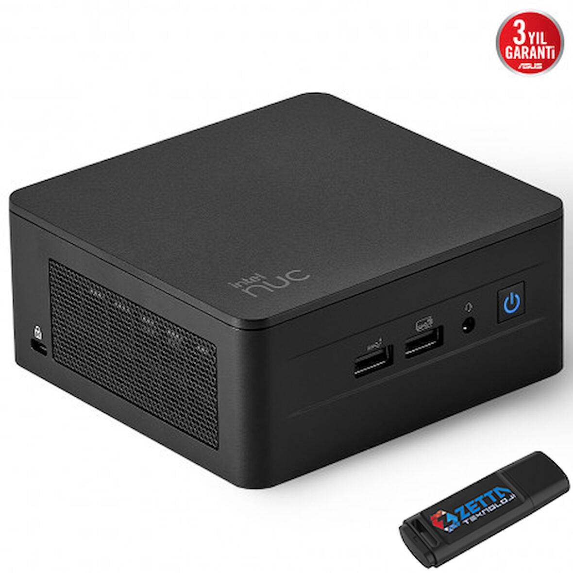 Asus NUC13 Pro Tall Kit Intel Core Vpro® 1350P 16GB 256GB SSD Freedos Wifi/bluetooth/thunderbolt Mini Bilgisayar NUC13L3HVF05 + Zetta Flash Bellek
