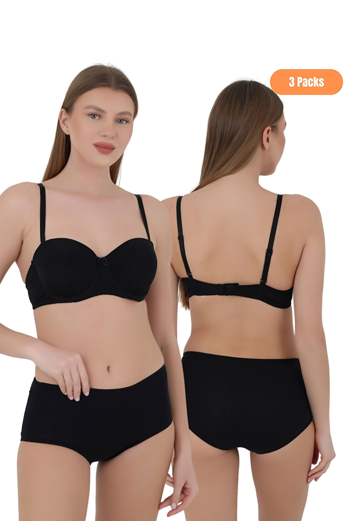 Kadın Yüksek Bel Toparlayıcı Külot - Ekstra Yumuşak 3'lü Özel Paket (Siyah, Beyaz, Ten Renk)