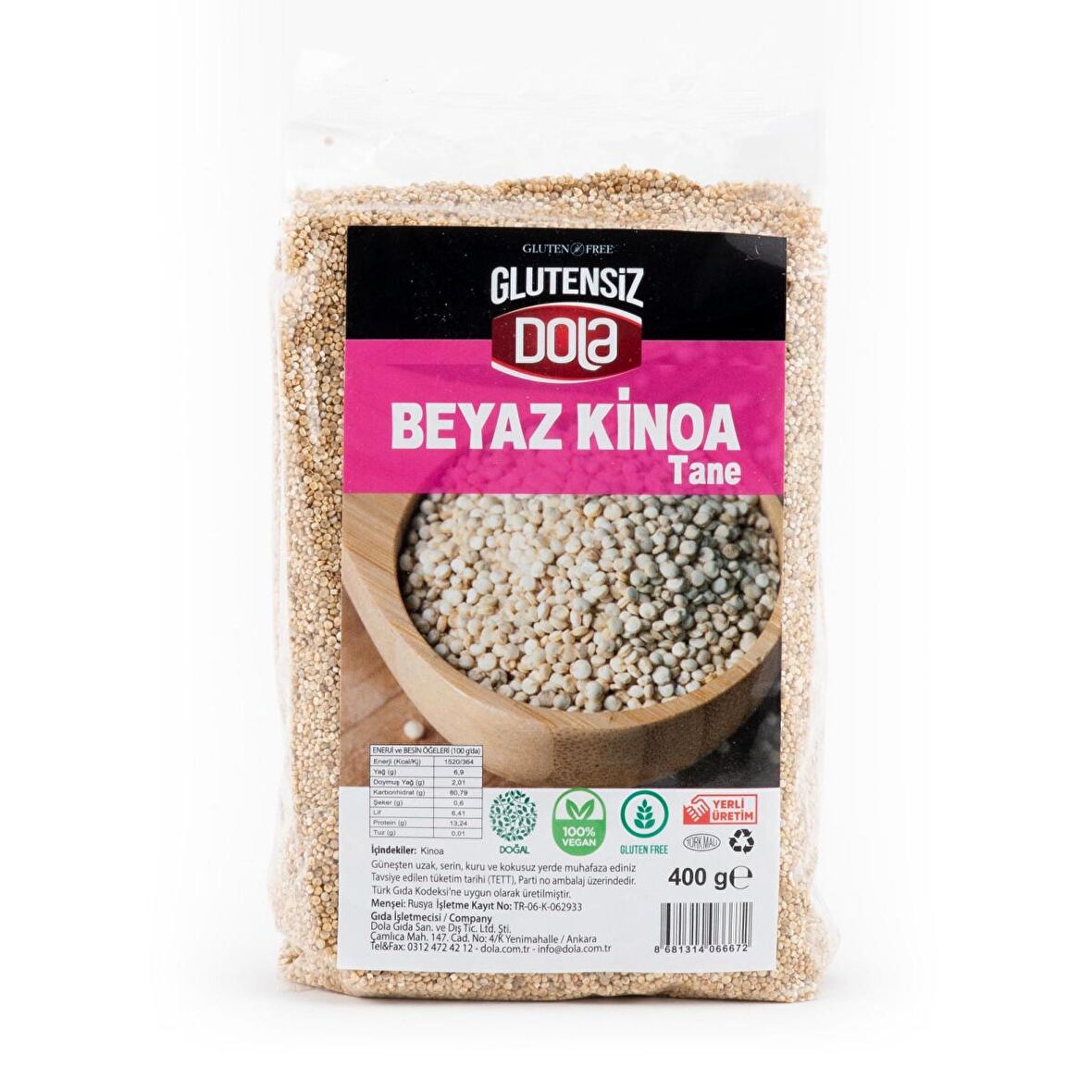 Dola Beyaz Kinoa 400 gr Glutensiz 