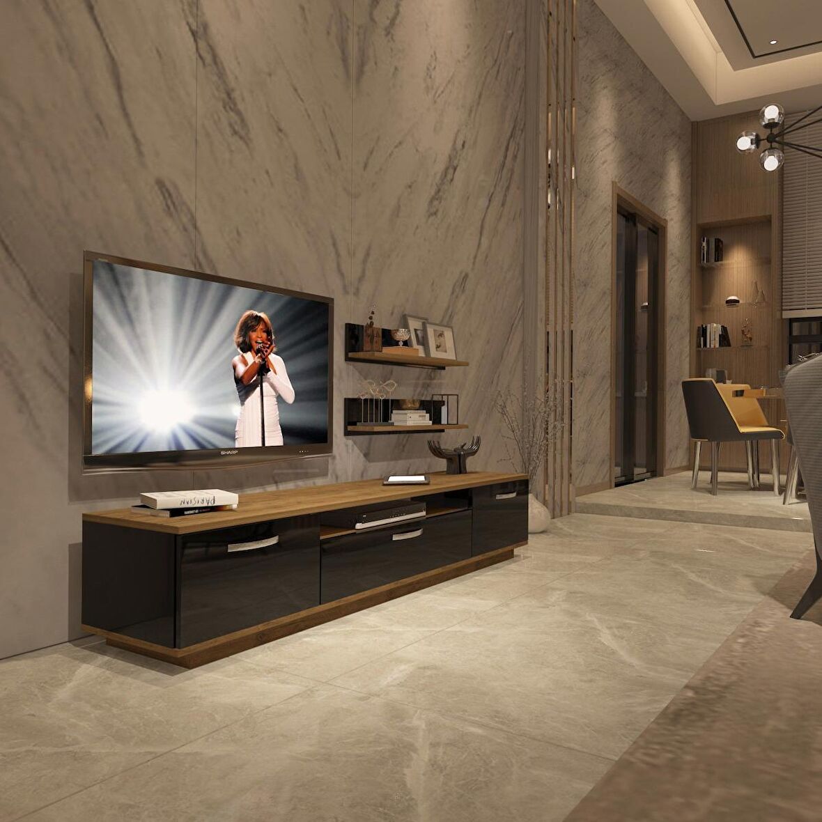 Decoraktiv Trendstyle 4 Mdf Tv Ünitesi Tv Sehpası - Pera - Siyah