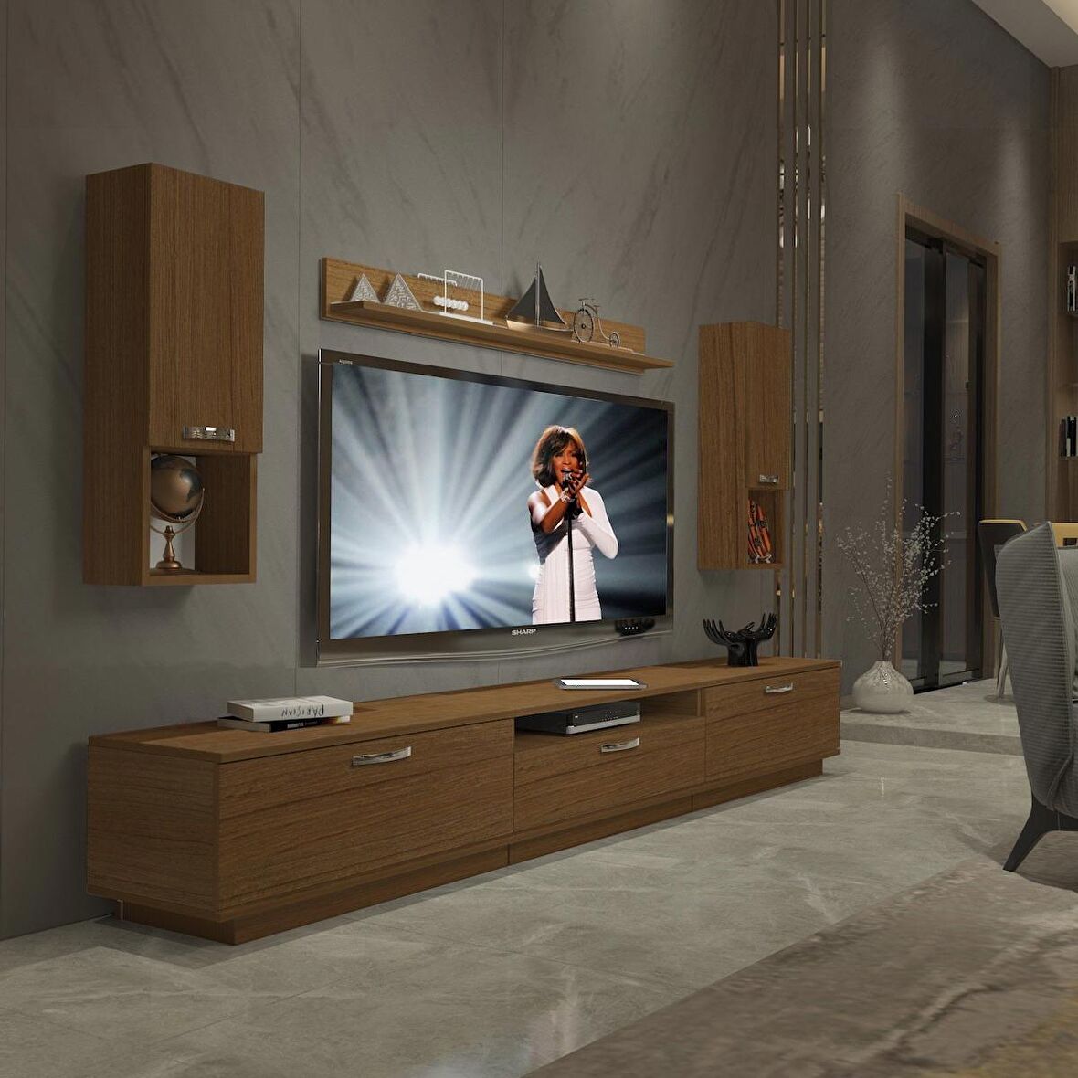 Decoraktiv Trendstyle 270DA Mdf Tv Ünitesi Tv Sehpası - Naturel Ceviz