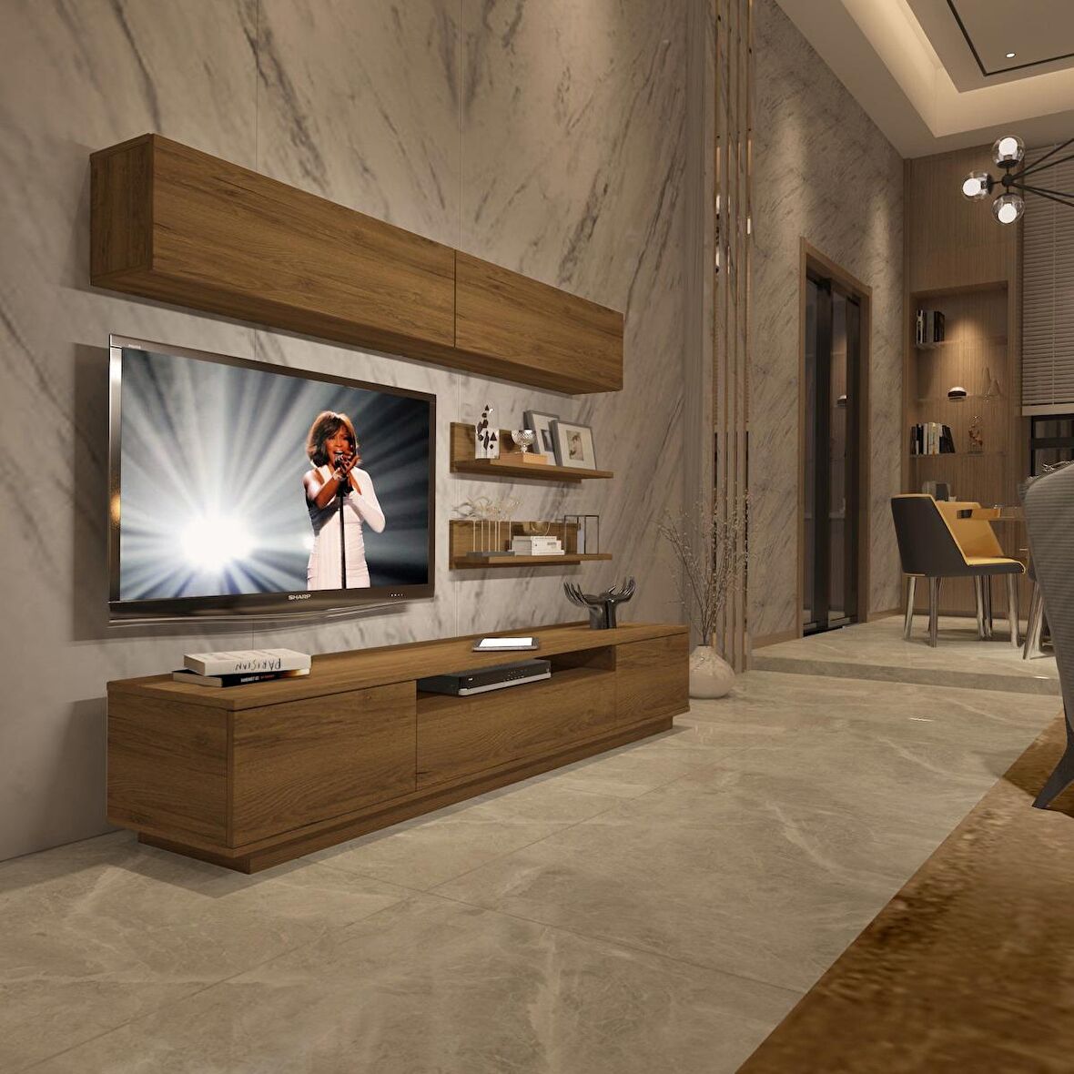 Decoraktiv Trendstyle 5S Mdf Tv Ünitesi Tv Sehpası - Naturel Pera