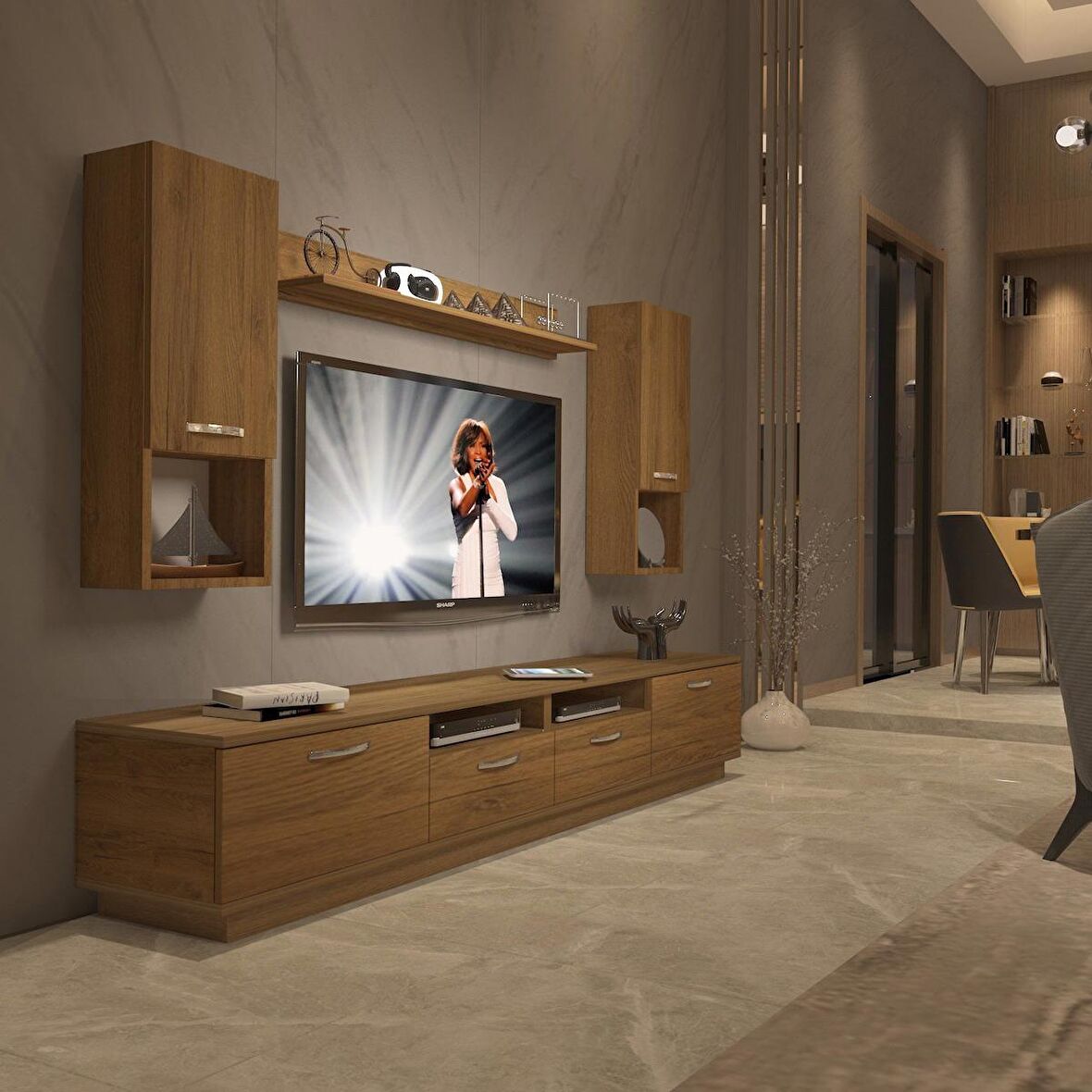 Decoraktiv Trendstyle 5220DA Mdf Tv Ünitesi Tv Sehpası - Naturel Pera