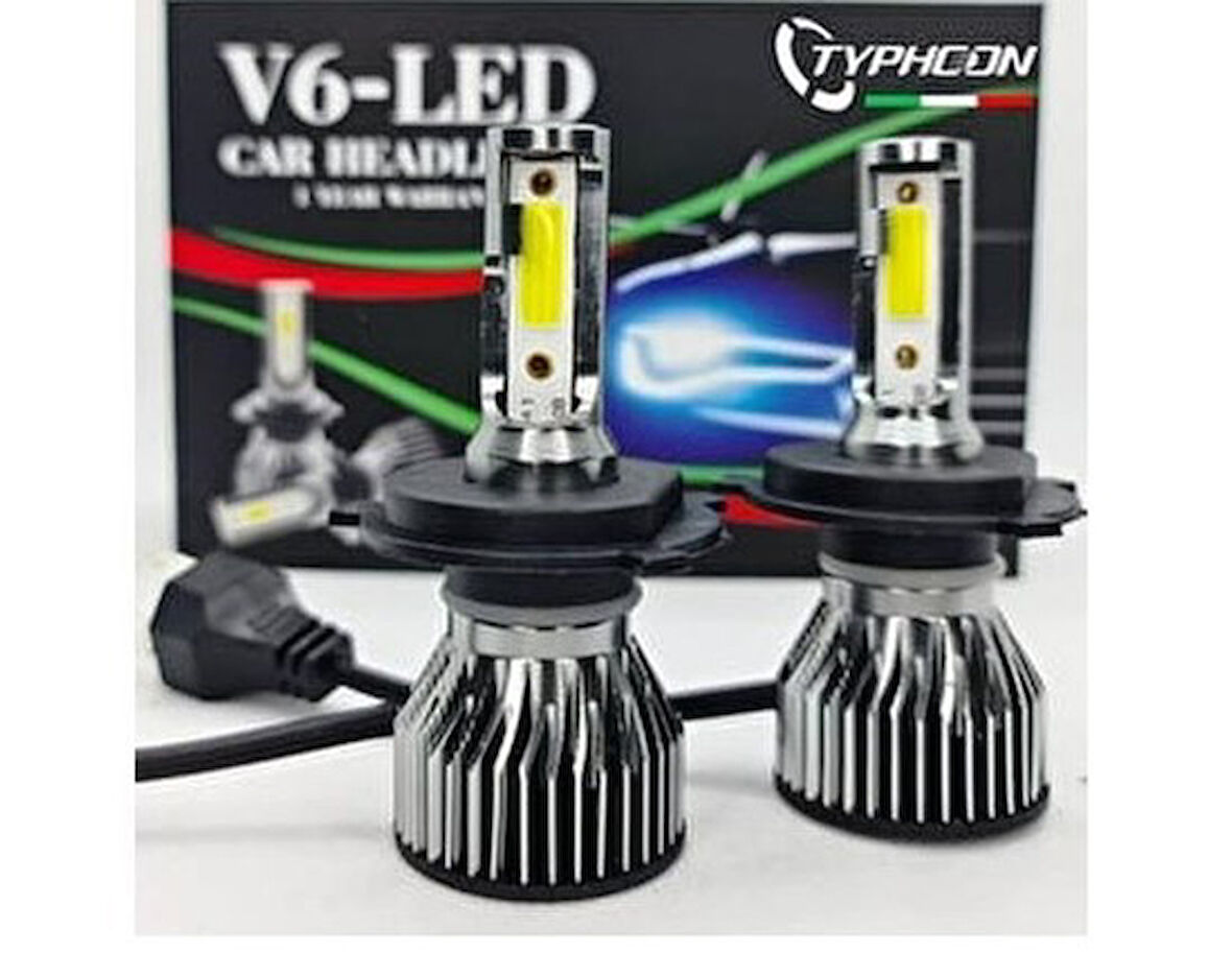 TYPHOON H4 BEYAZ LED XENON MİNİ SLİM KISA GÖVDE ( SET )