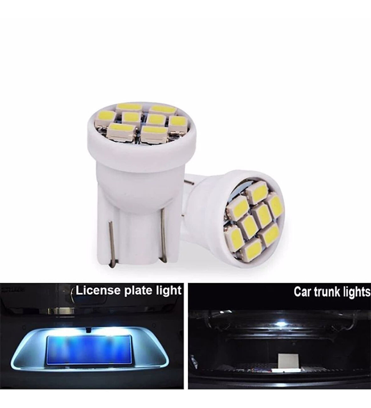 2 Adet 8 Ledli T10 Beyaz Renk