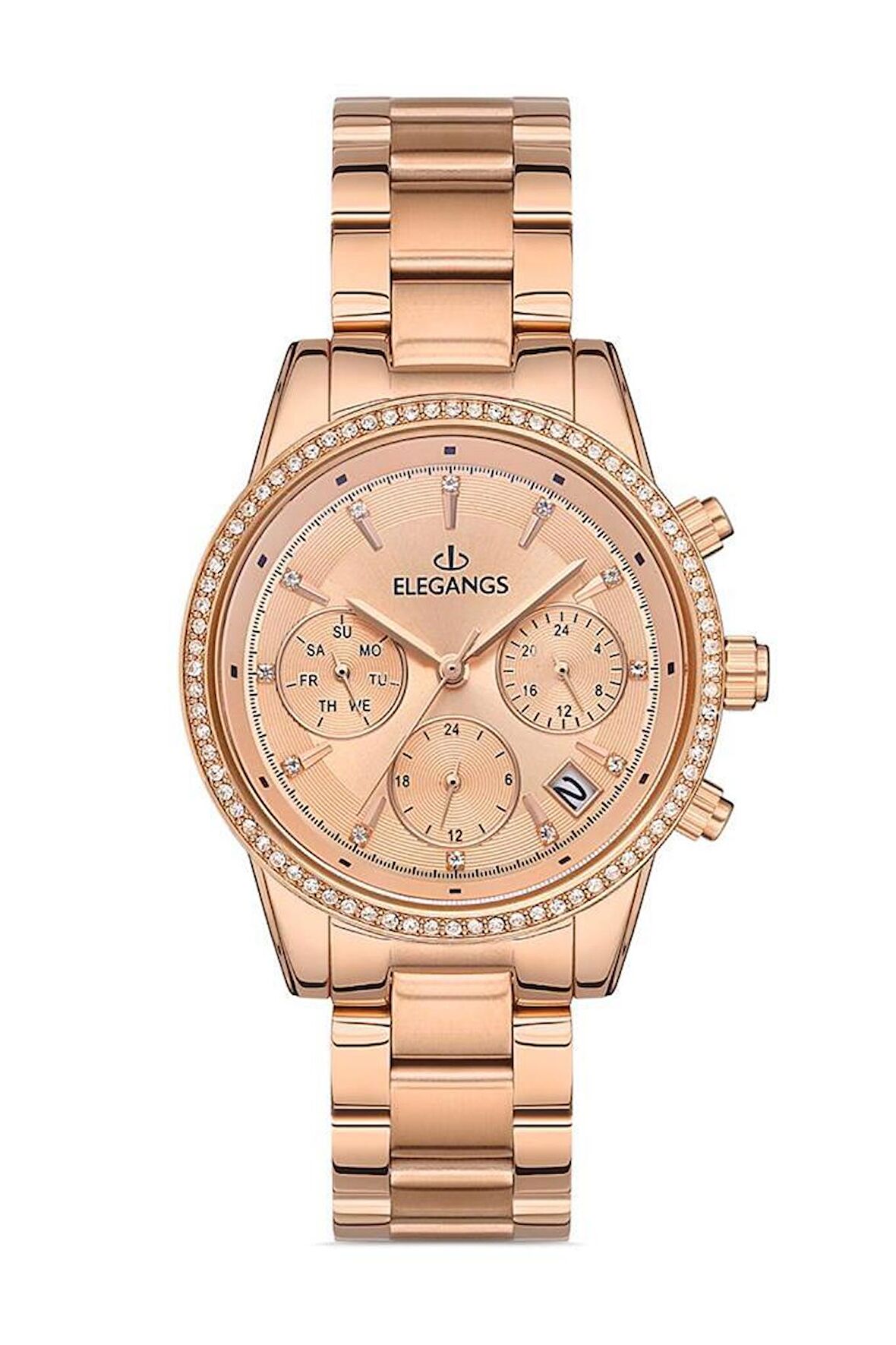 ELEGANGS EL2449.3 ROSE GOLD TAŞLI BAYAN KOL SAATİ