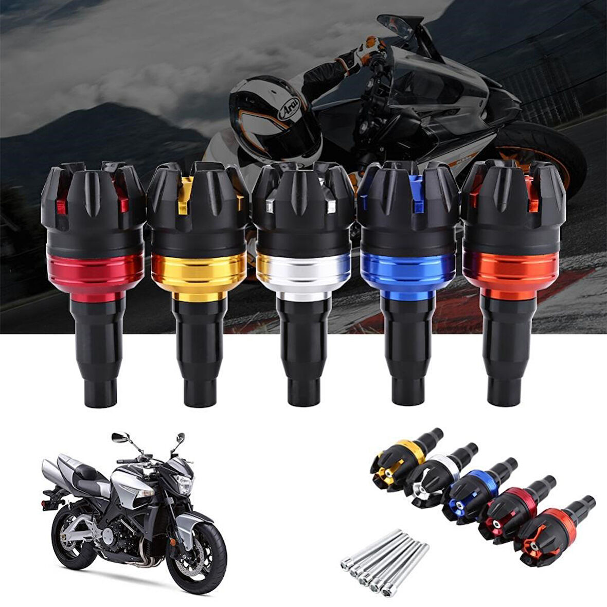 MOTOYEL SCOOTER  EGZOZ KORUMA TAKOZU CNC SET MAVİ