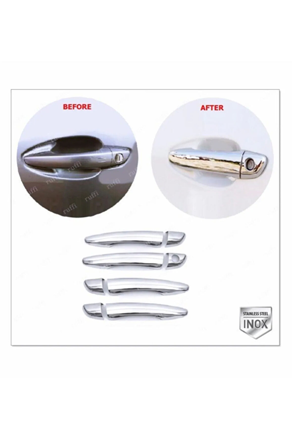 Peugeot 3008 Uyumlu Krom Kapı Kolu 4 Kapı 2016 Üzeri P.çelik