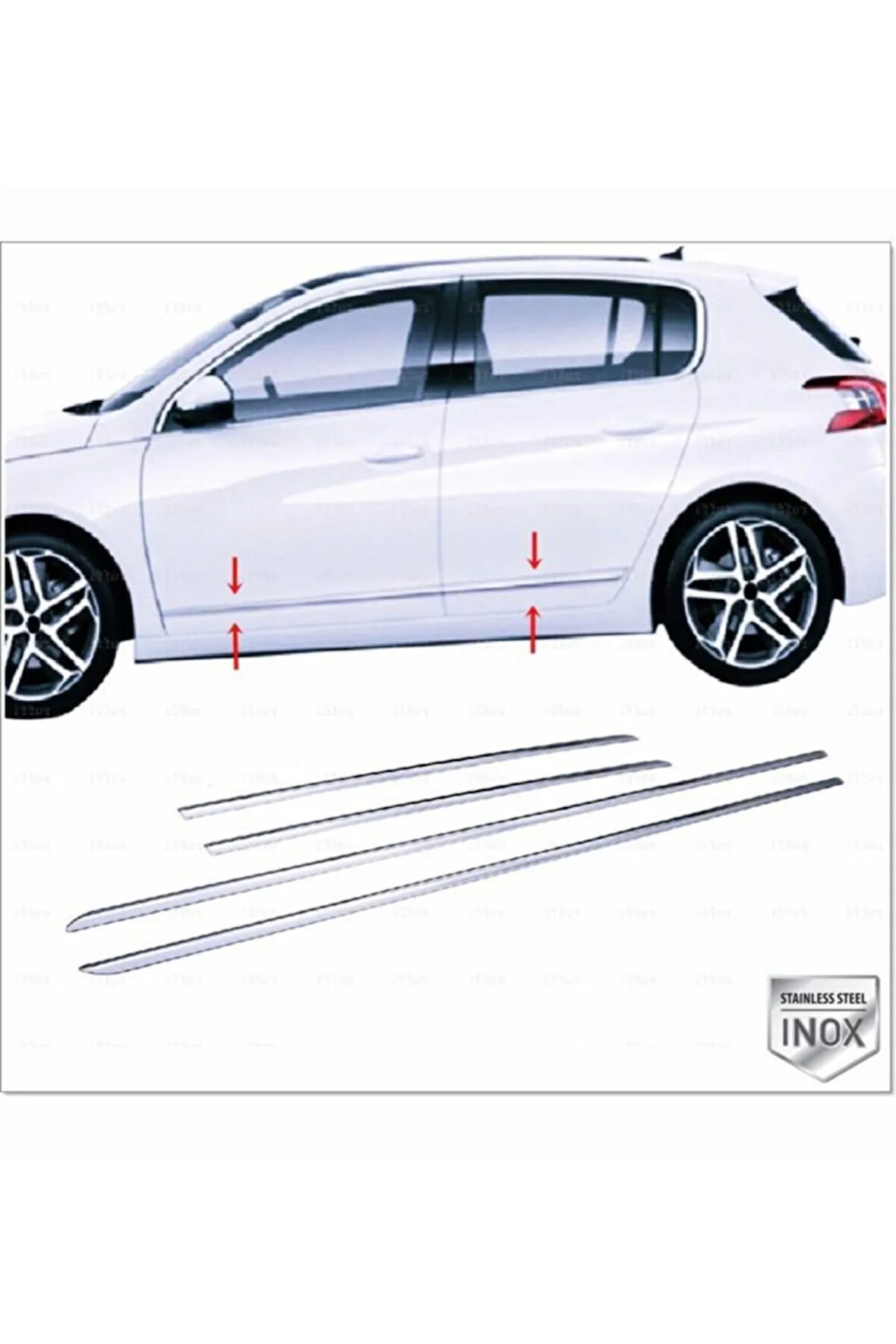 Peugeot 308 Krom Yan Kapı Çıtası 4 Kapı 2013 Üzeri P.çelik