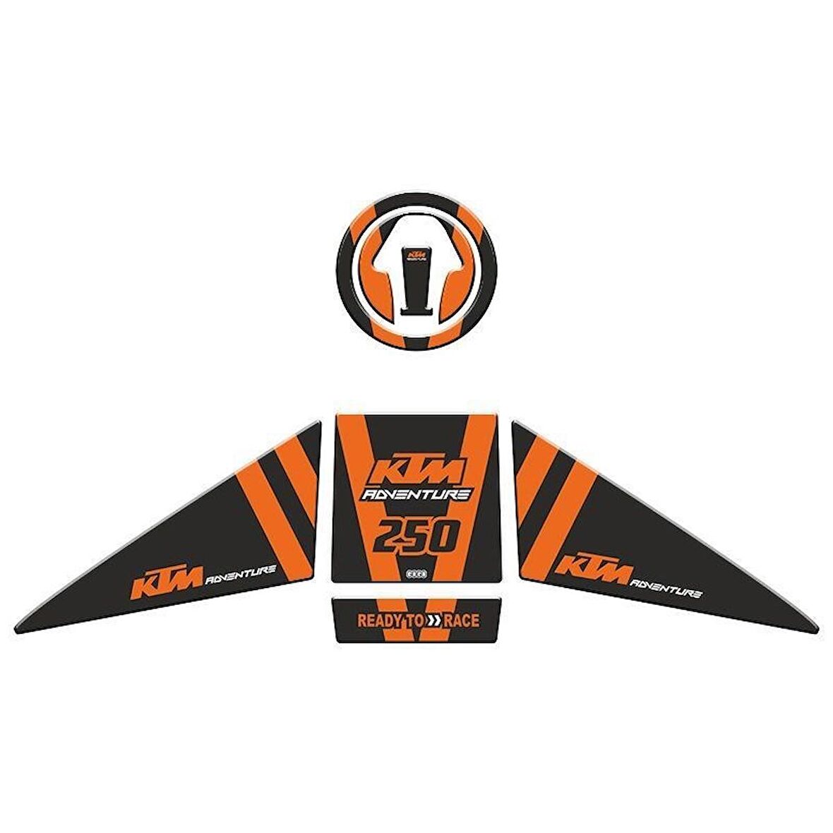 GOGO KTM 250 ADVENTURE 2019 - 2022 UYUMLU TANK PAD SET 003