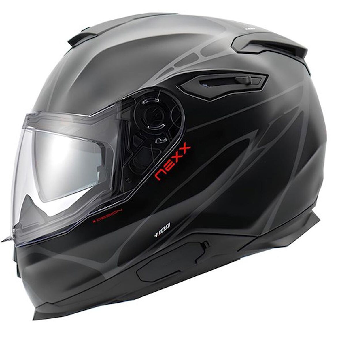 NEXX Y.100 B-SIDE MAT SİYAH-GRİ KASK M