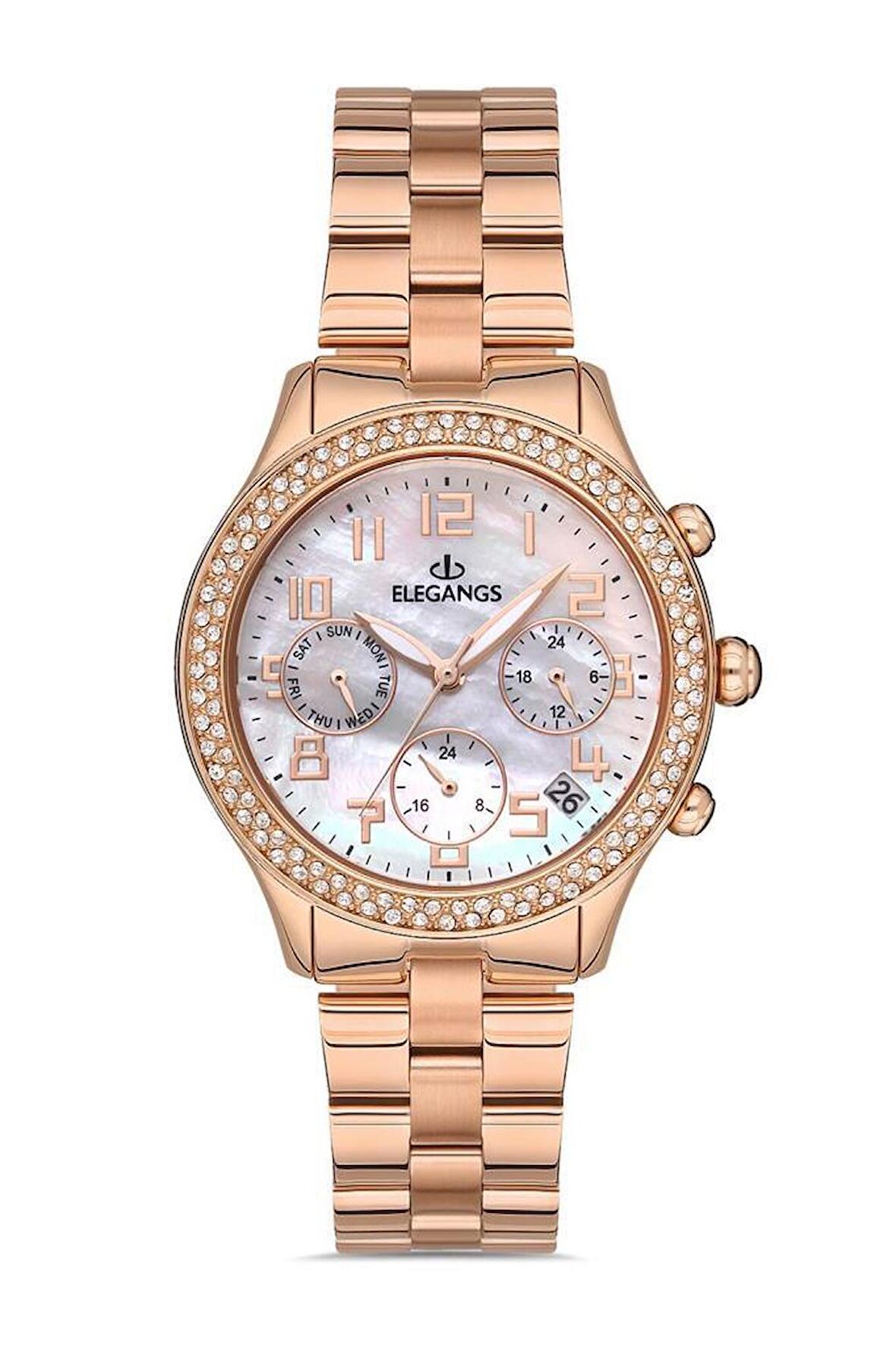 ELEGANGS EL2447.3 ROSE GOLD TAŞLI BAYAN KOL SAATİ