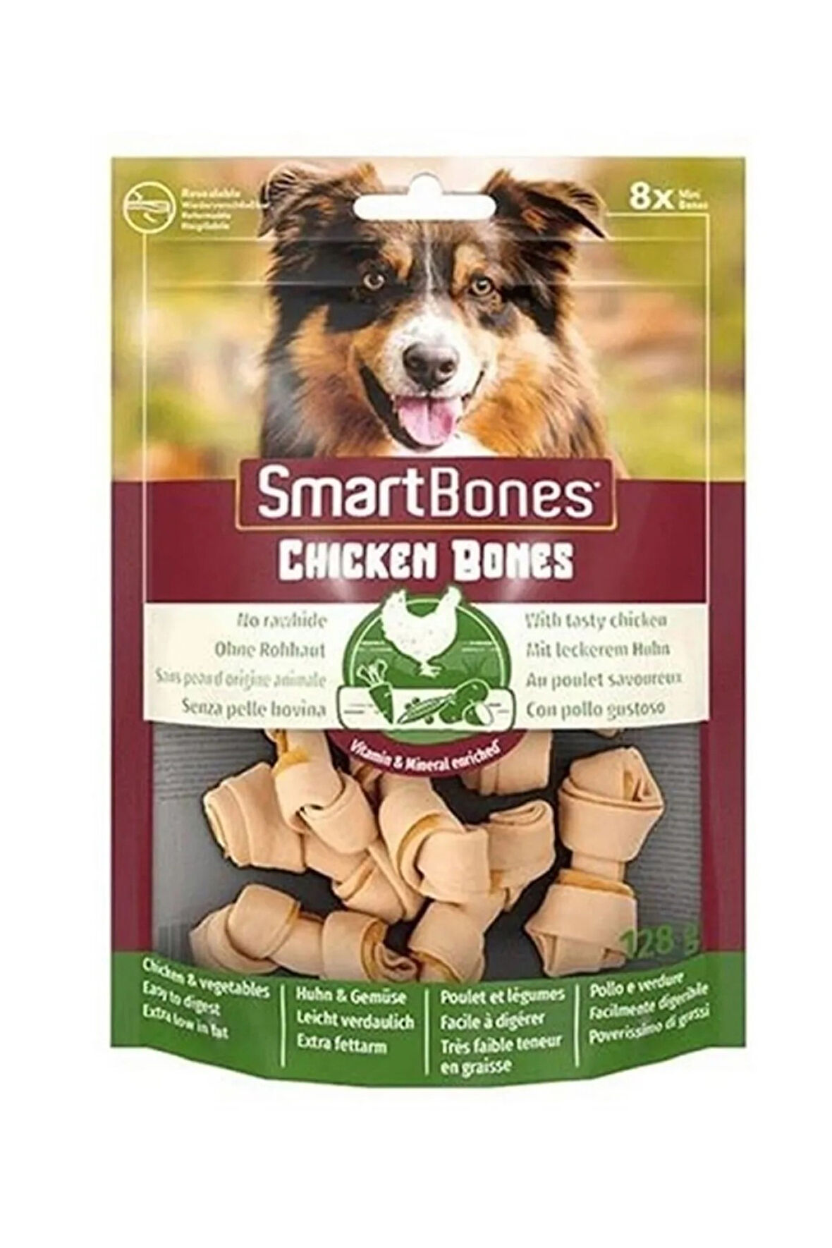 Smartbones Tavuklu Mini Kemik 8 Li 128 Gr.